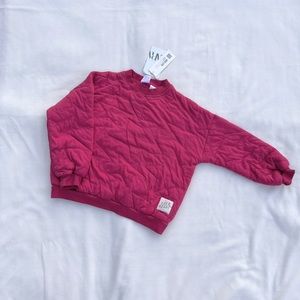 NWT ZARA red crewneck girls 3-4t